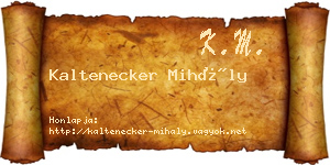 Kaltenecker Mihály névjegykártya